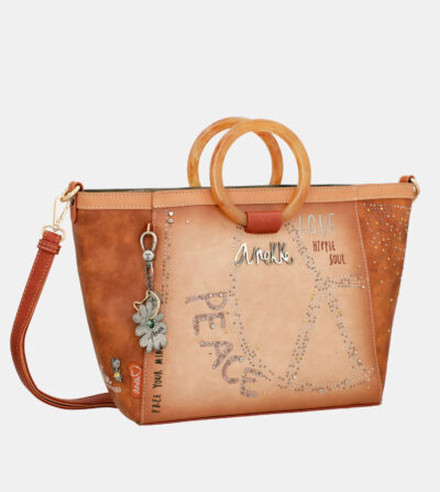 Cartera con asa de mano-Anekke Peace & Love Flowers